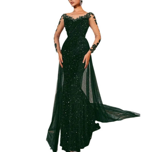 Ball Gown Temperament Fashion Elegant Lace Party Evening Dress