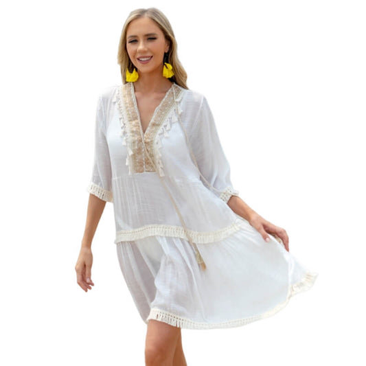 Beach Sun Protection Clothing Women's Casual Small Fresh Loose Dress