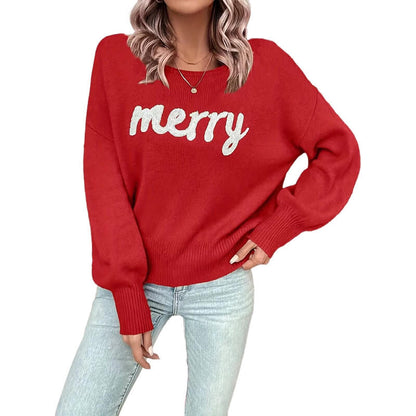 Christmas Round Neck Long Sleeve Pullover Sweater