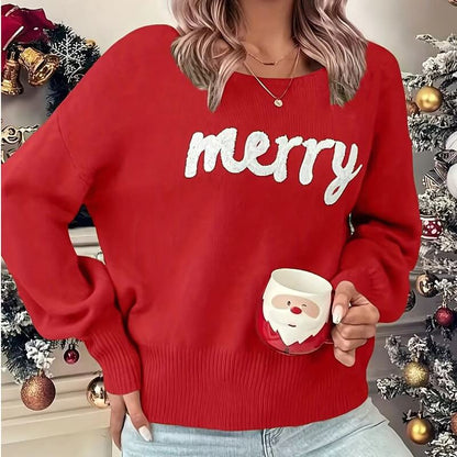 Christmas Round Neck Long Sleeve Pullover Sweater