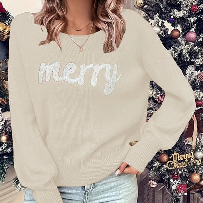 Christmas Round Neck Long Sleeve Pullover Sweater