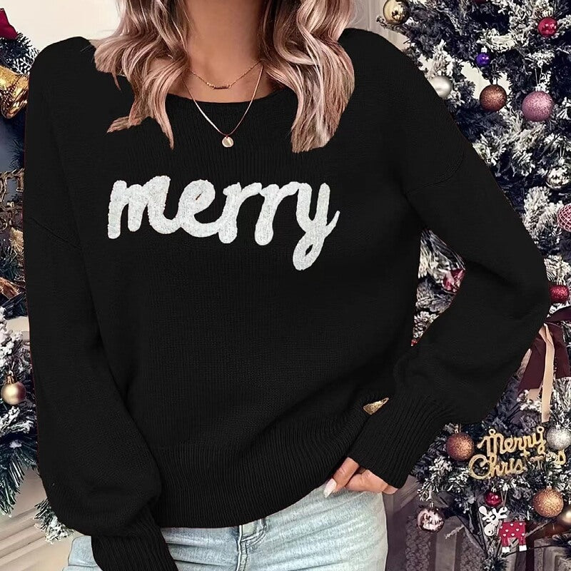 Christmas Round Neck Long Sleeve Pullover Sweater