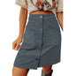 Corduroy High Waist Versatile Button-down Skirt