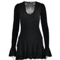 Deep V-neck Dress for Women Fashion Flared Sleeves Tight Sexy Hip-wrapped Mini Skirt