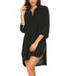 Deep V Neckline Fashionable Beach Sun Protection Swimsuit Shirt Dress