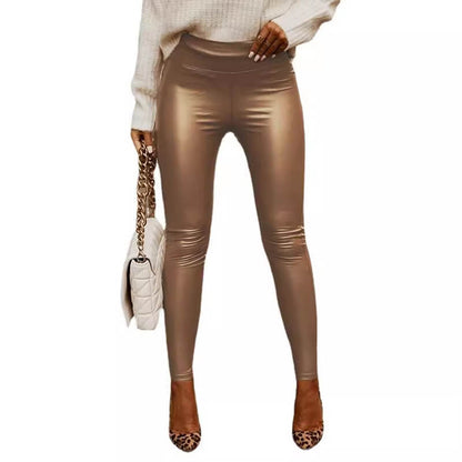 Fashion Faux Leather Skinny Stretch Trousers