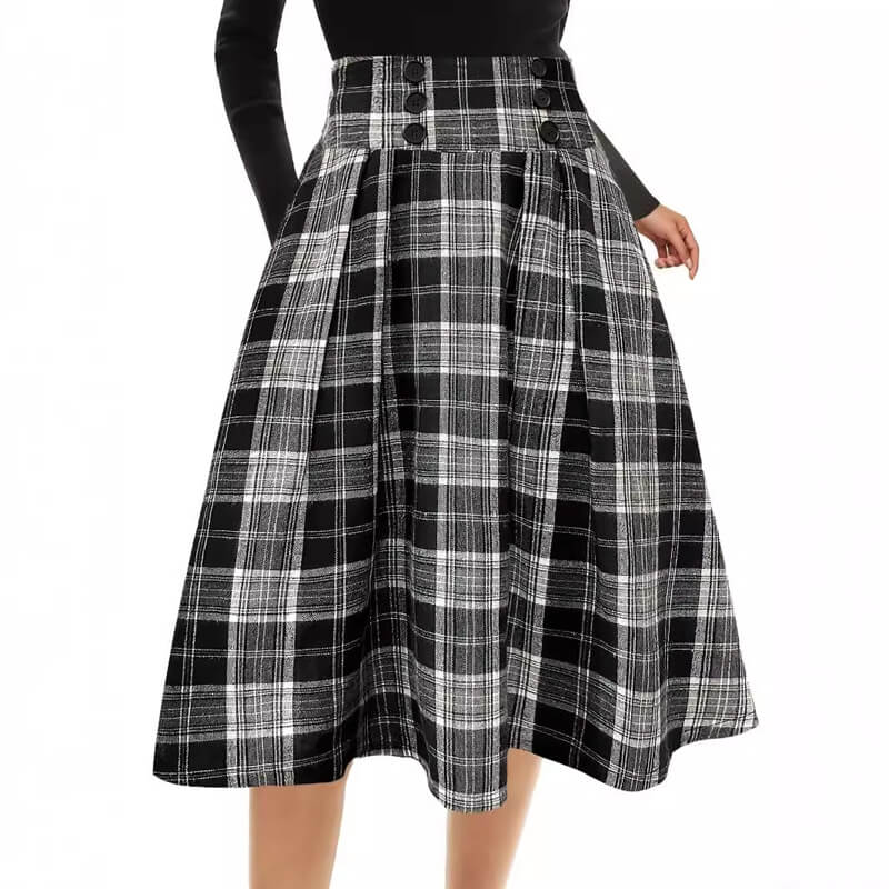 Plaid Oversized Skirt