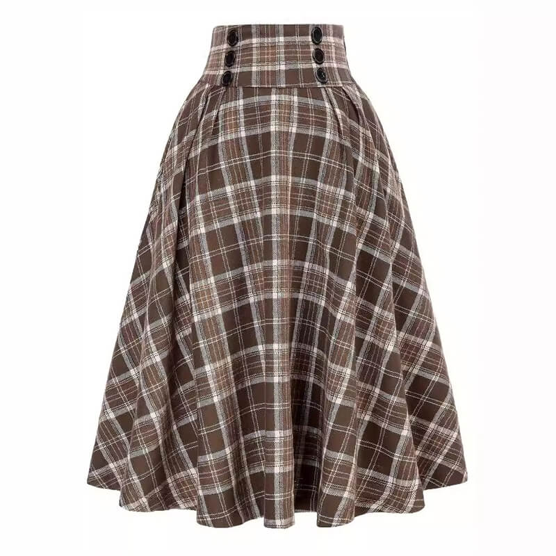 Plaid Oversized Skirt