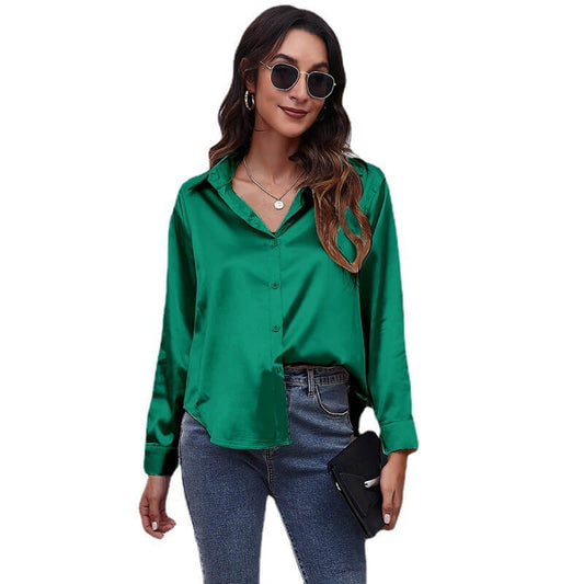 Satin Silk Long Sleeve Shirt