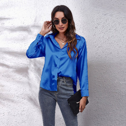 Satin Silk Long Sleeve Shirt