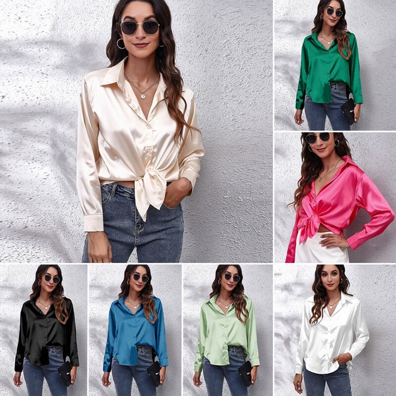 Satin Silk Long Sleeve Shirt