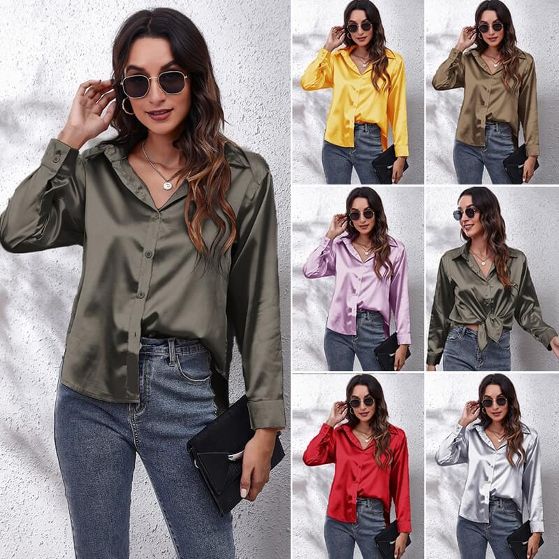 Satin Silk Long Sleeve Shirt