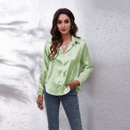 Satin Silk Long Sleeve Shirt