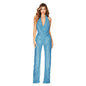 Sleeveless Halter Neck Sequined Jumpsuit