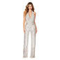 Sleeveless Halter Neck Sequined Jumpsuit