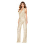 Sleeveless Halter Neck Sequined Jumpsuit